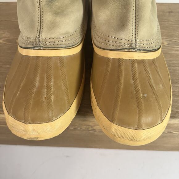 VTG Sorel Kaufman Pawnee Boots Mens 8 Canada Leather Rubber Pac Winter Pull On